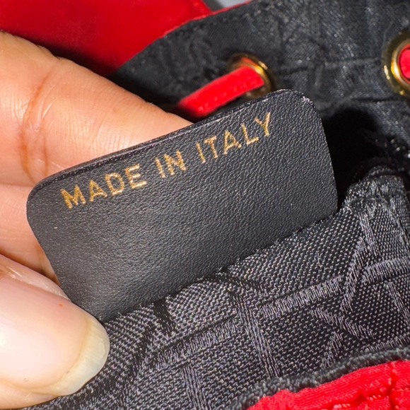 Christian Dior Women's Red Cannage Nylon Mini Drawstring Backpack - Picture 15 of 16